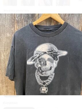 Graphic Black Skull Bandana Tee - Men's Casual Shirt